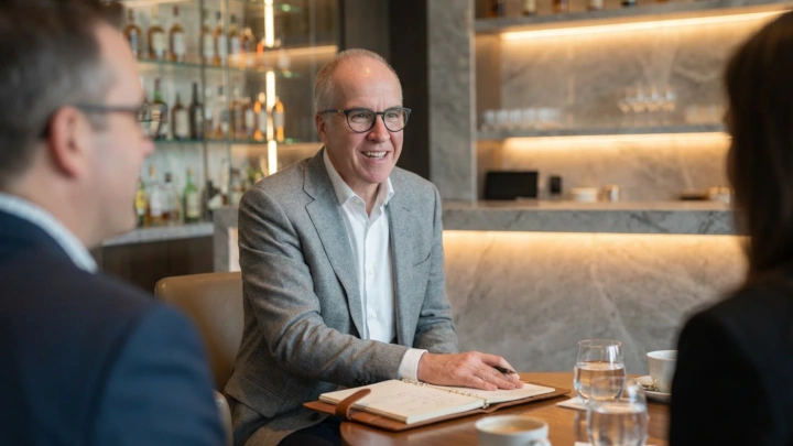 Consultor Eduardo Faraco em reunião de entrega